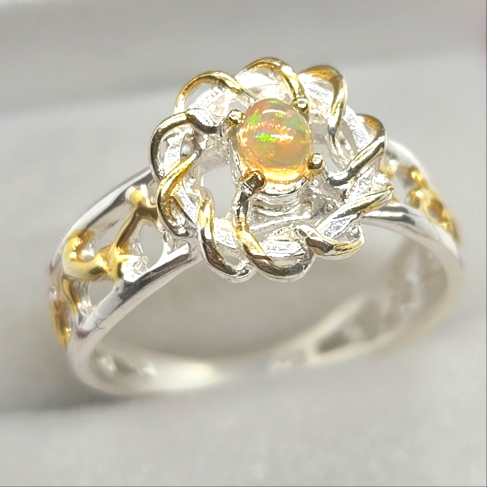 Genuine Natural Opal Ring Size 8 | Libra October Birthstone